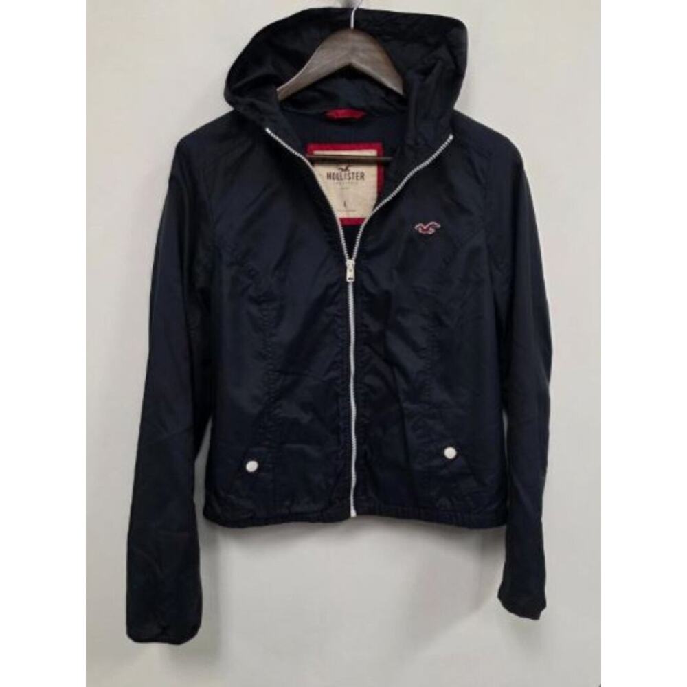 Vintage Y2K Hollister Windbreaker Jacket Hooded Large Blue Pink Logo Bella Swan - Picture 2 of 10